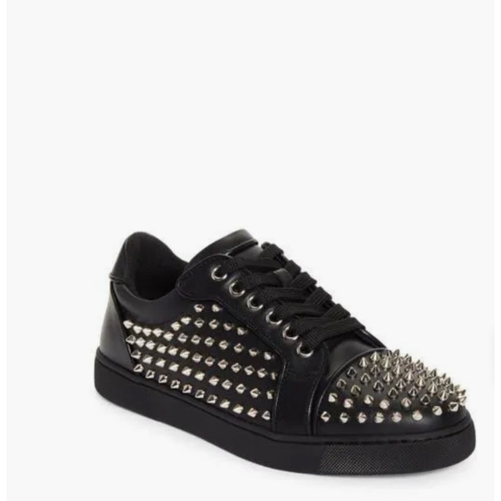 Christian Louboutin 3240804 Women's‎ Vieira Night Spikes Black Sneakers, EU 39